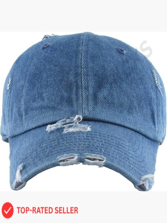 Vintage Washed Distressed Cotton Dad Hat Baseball Cap Adjustable Metal Buckle main image 6